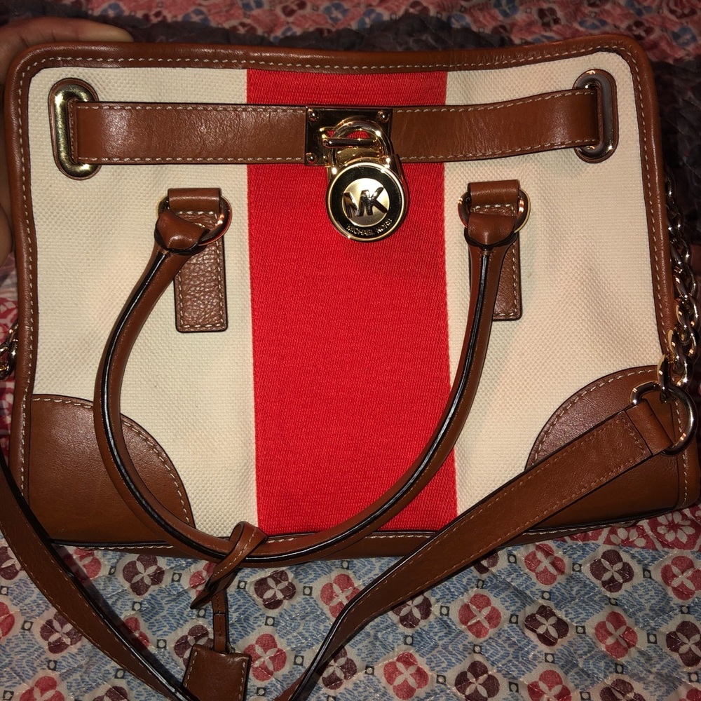 Medium size Michael Kors bag, leather and cloth